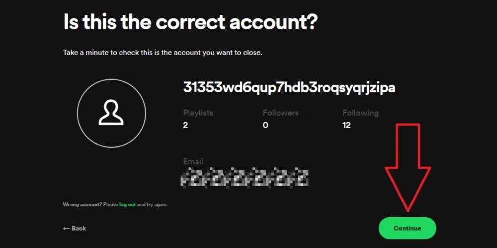 حذف حساب spotify